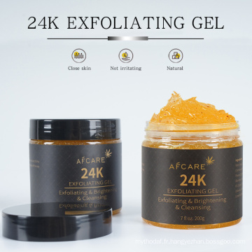 Gel exfoliant pour le visage OEM Gel exfoliant pour le visage anti-âge 24K Gold